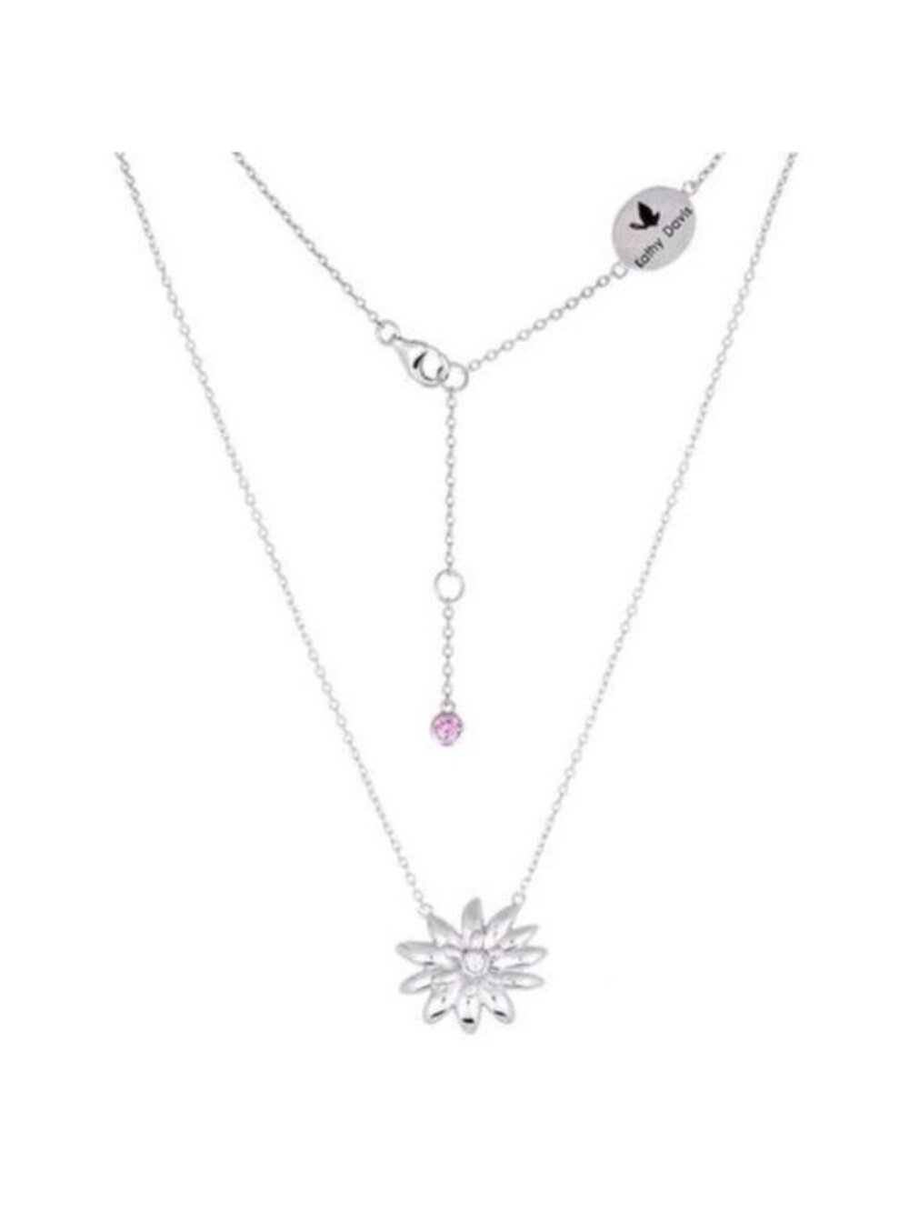 Kathy Davis Silver Plate Flower Necklace - Picture 1 of 5